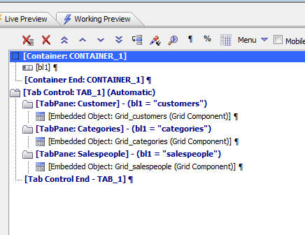 Button List Tabs Inbuilder